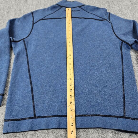 Tommy Bahama Sweater Mens Large Blue Black Flipsider 1/2 Zip Reversible Pullover - Picture 11 of 16